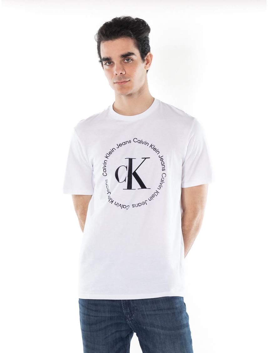 CAMISETA SS MONOGRAM CIRCLE LOGO CREW CK