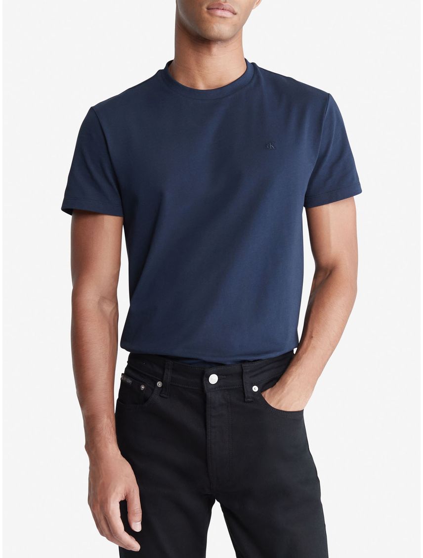 SS SMOOTH CTTN SLIM SOLID CREW CK