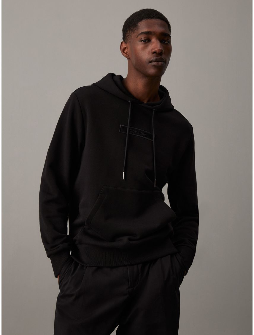 SWEATSHIRT EMBROIDERED LOGO PEACHED HOODI CK