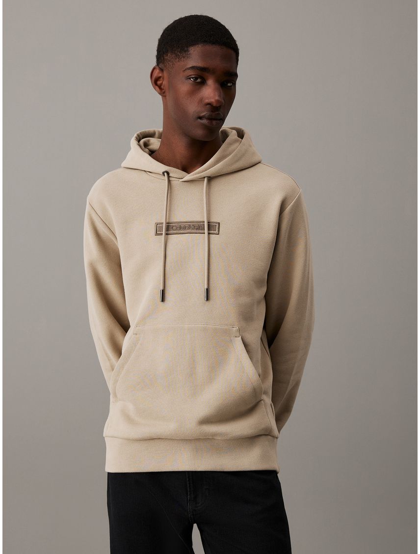 SWEATSHIRT EMBROIDERED LOGO PEACHED HOODI CK