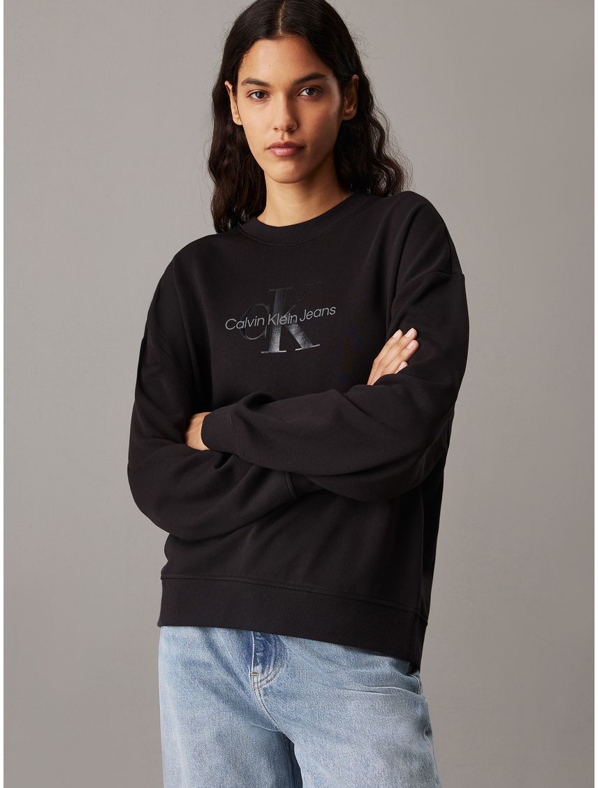 SWEATSHIRT GLOSSY MONOLOGO REGULAR CREWNE CK