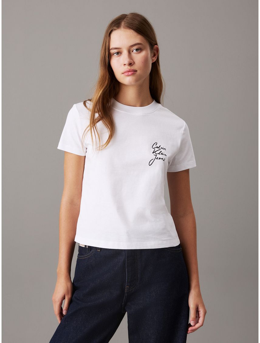 CAMISETA SCRIPT INSTITUTIONAL BABY TEE CK