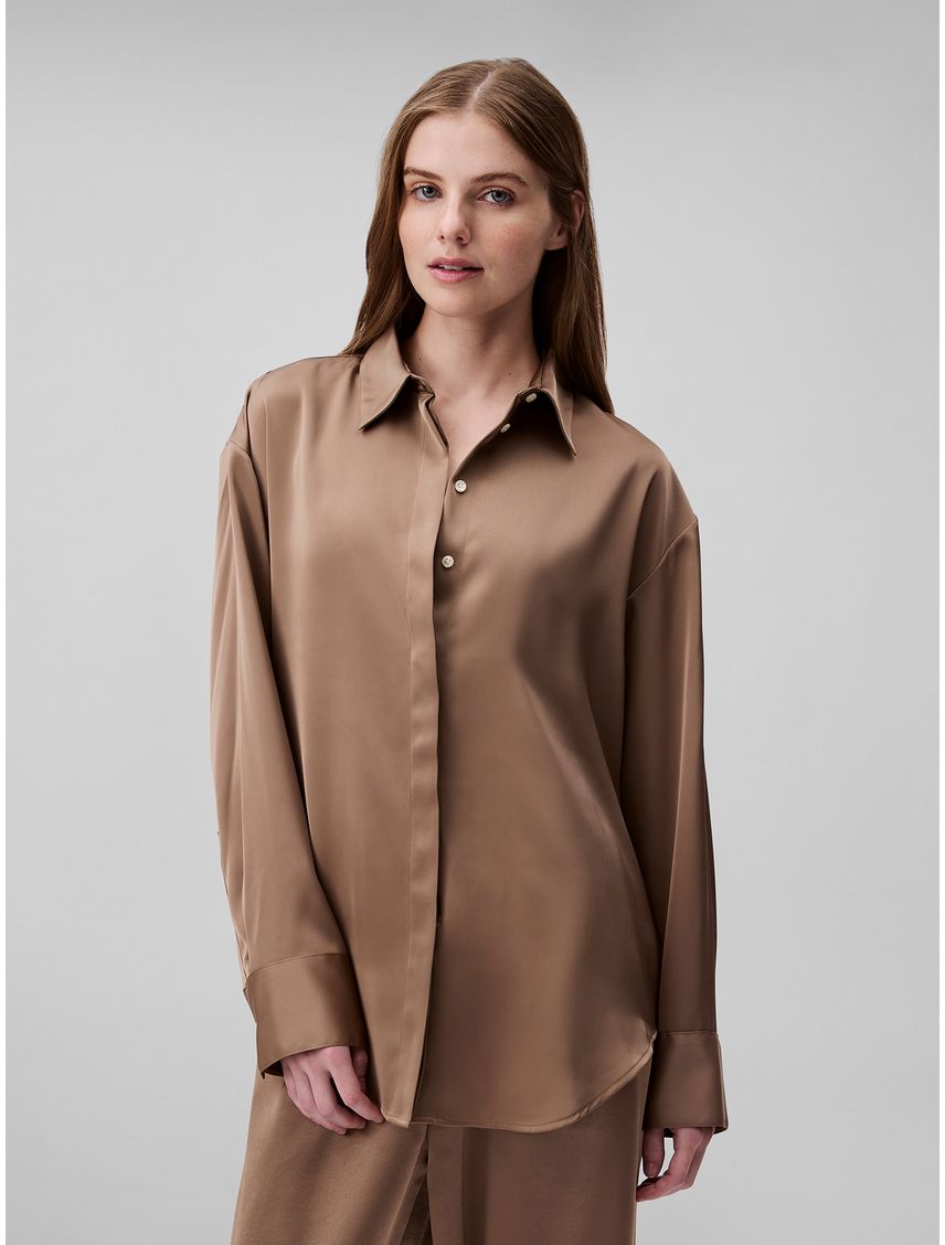 BLUSA MATTE SHINE SATIN BUTTONDOWN S CK