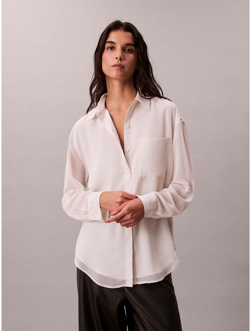 BLUSA ROLL SLEEVE UTILITY POCKET BLO CK