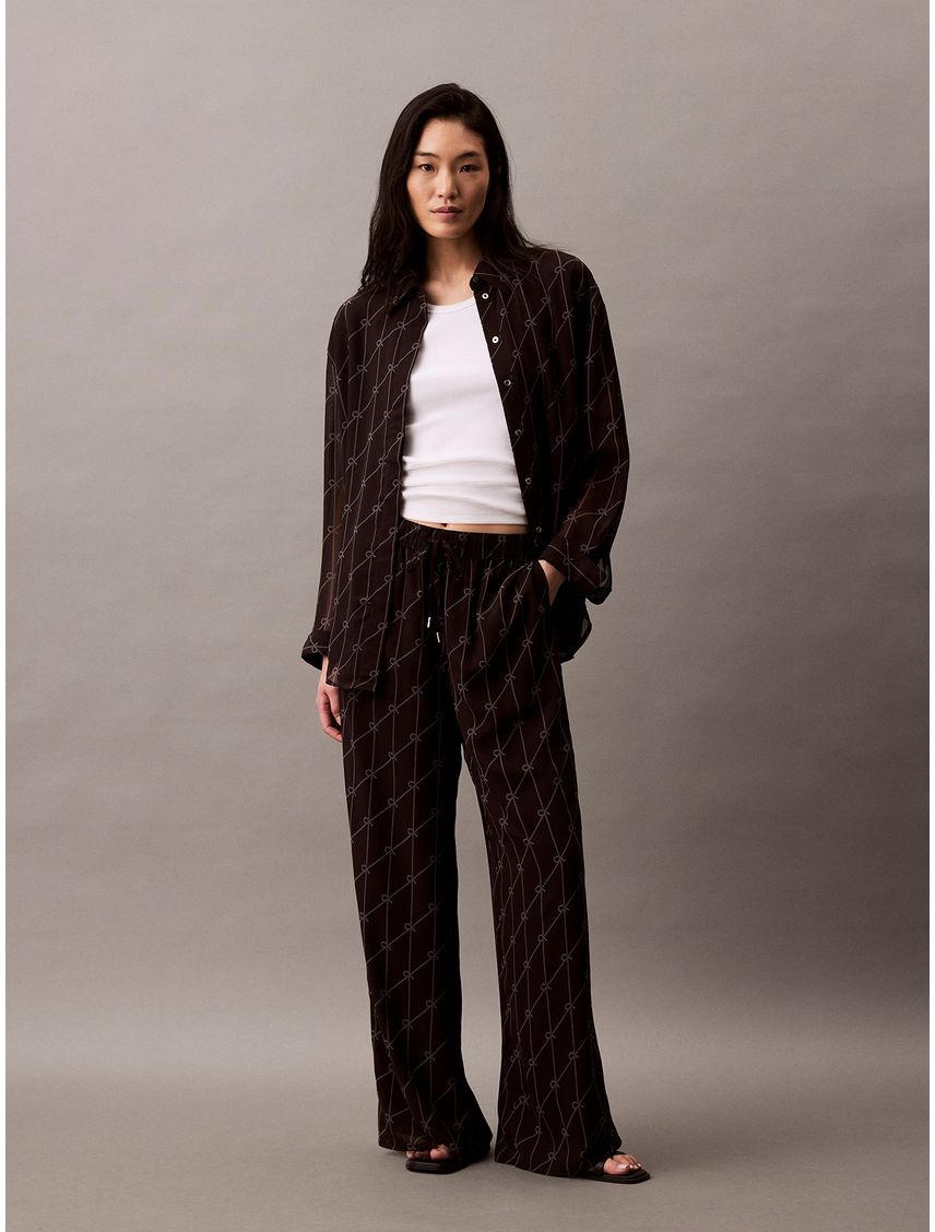 PANTALON PRINTED PULL ON WIDE LEG PANT CK