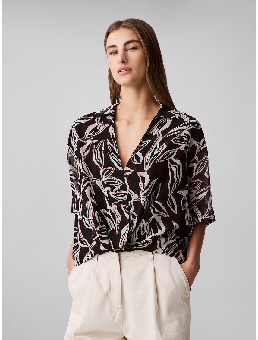 BLUSA CHIFFON FAUX WRAP SS TOP CK