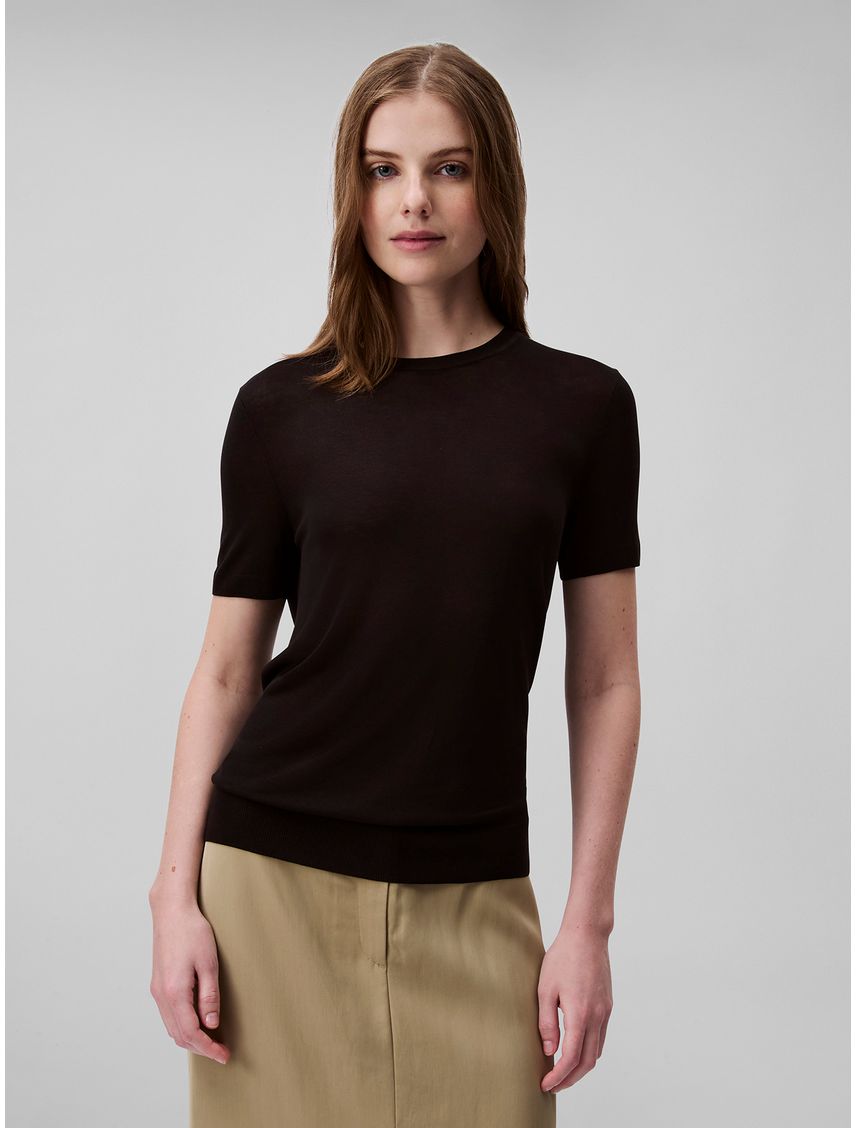 SWEATER FINE GAUGE VISCOSE SS SWEATER CK