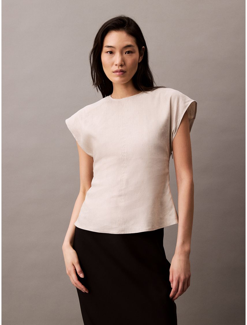 BLUSA STRETCH LINEN TOP CK