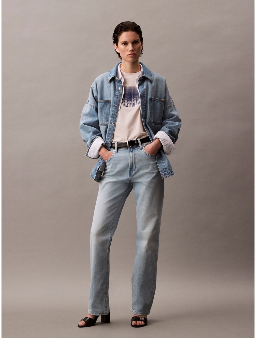 JEAN HIGH RISE STRAIGHT MARBLED BEA CK