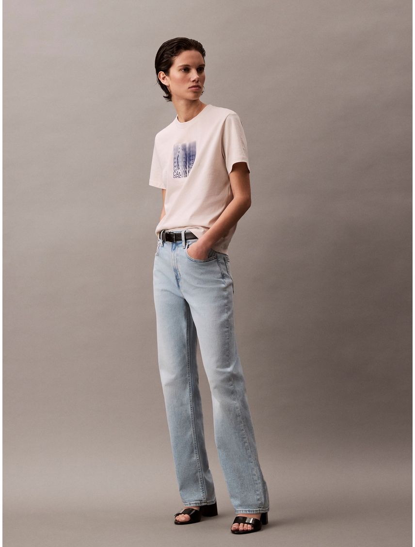 JEAN HIGH RISE STRAIGHT MARBLED BEA CK