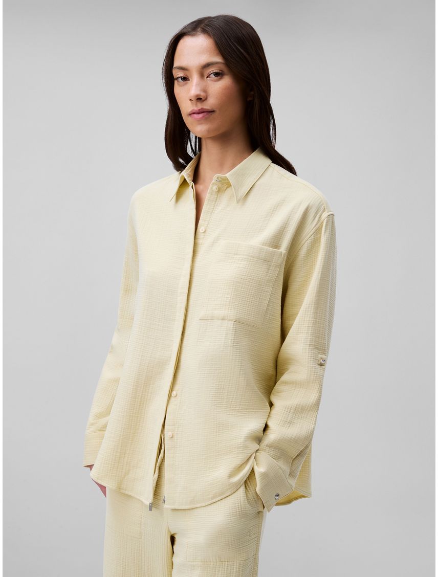 BLUSA DOUBLE GAUZE ROLL TAB TOP CK