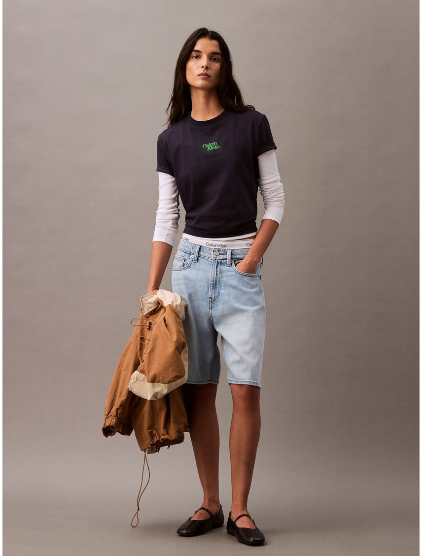 CAMISETA SS FLOCKED LOGO CREWNECK TEE CK