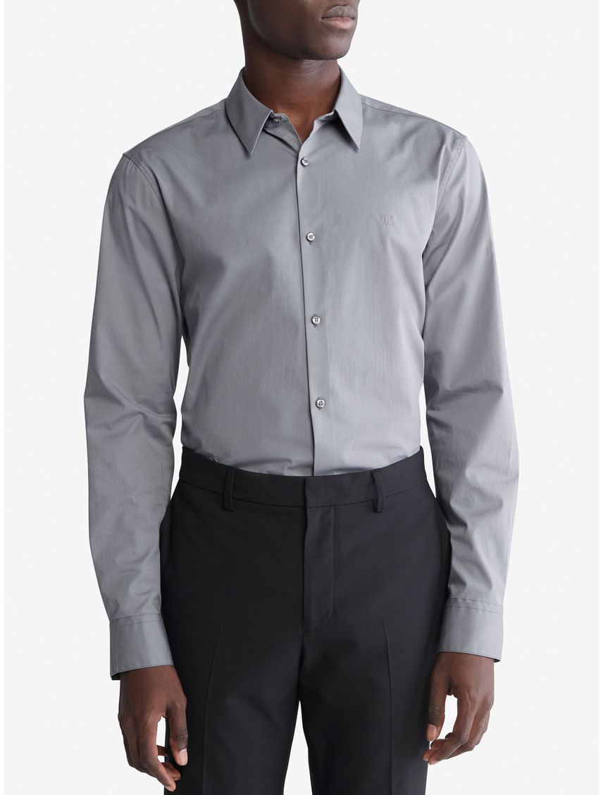 CAMISA LS SOLID STRETCH SLIM SHIRT CK