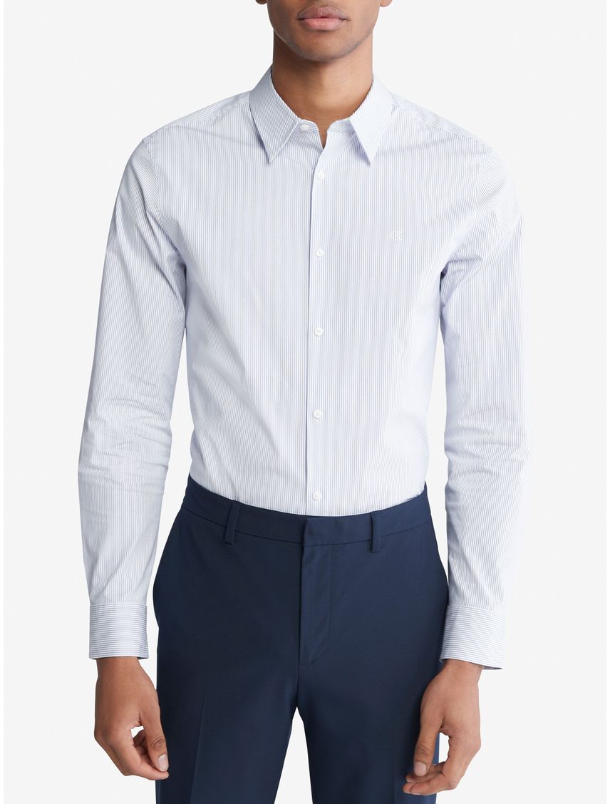 CAMISA LS THIN STRIPE STRETCH SLIM SH CK