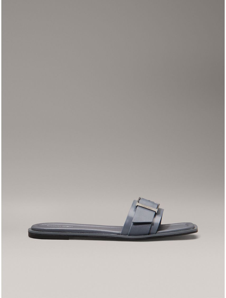 SANDALIAS FLAT SLIDE W/BUCKLE - LTH CK