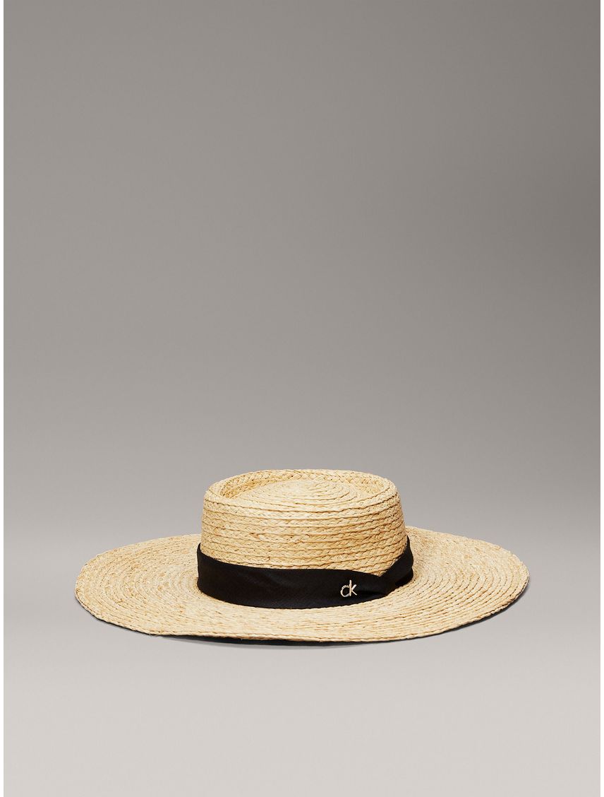 GORRO CK METAL LINEN BAND STRAW CK