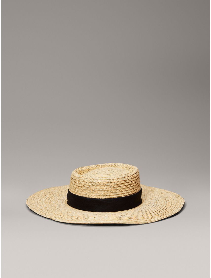 GORRO CK METAL LINEN BAND STRAW CK