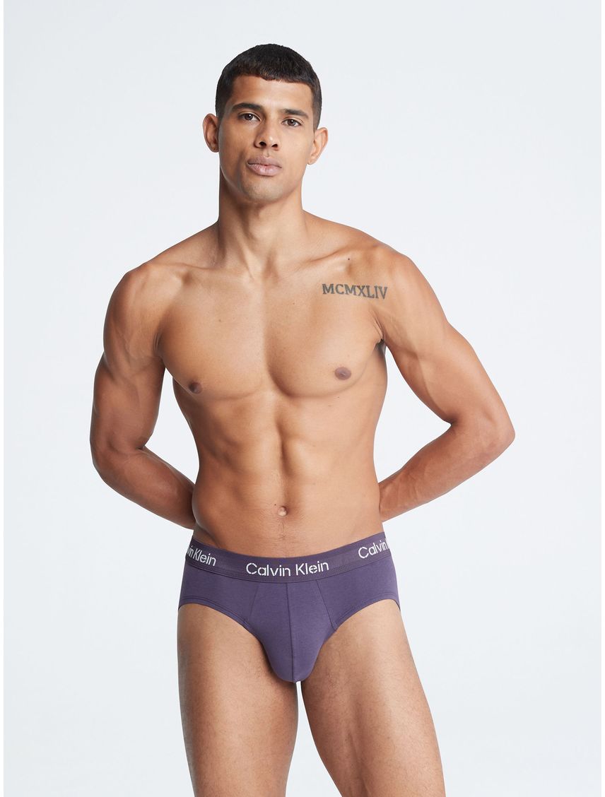 3 PACK STENCIL LOGO  COTTON STRETCH - HIP BRIEF CK