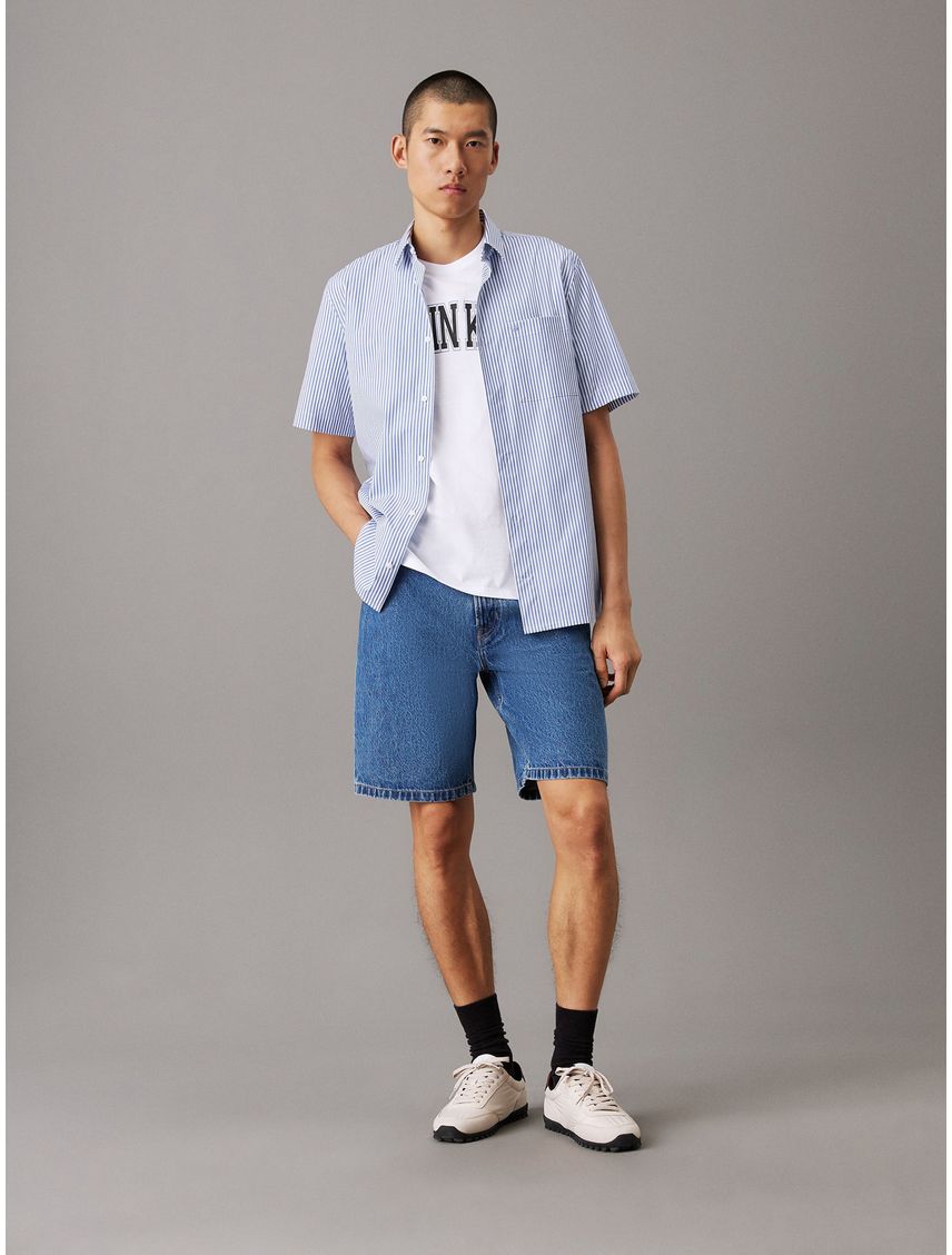 POPLIN STRIPE S/S SHIRT CK