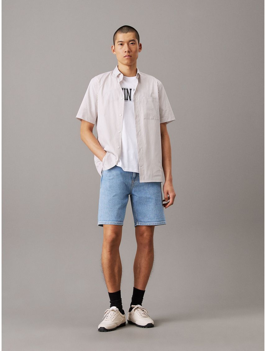 POPLIN STRIPE S/S SHIRT CK