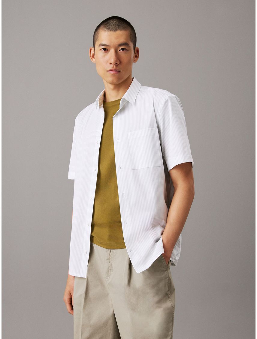 POPLIN STRIPE S/S SHIRT CK