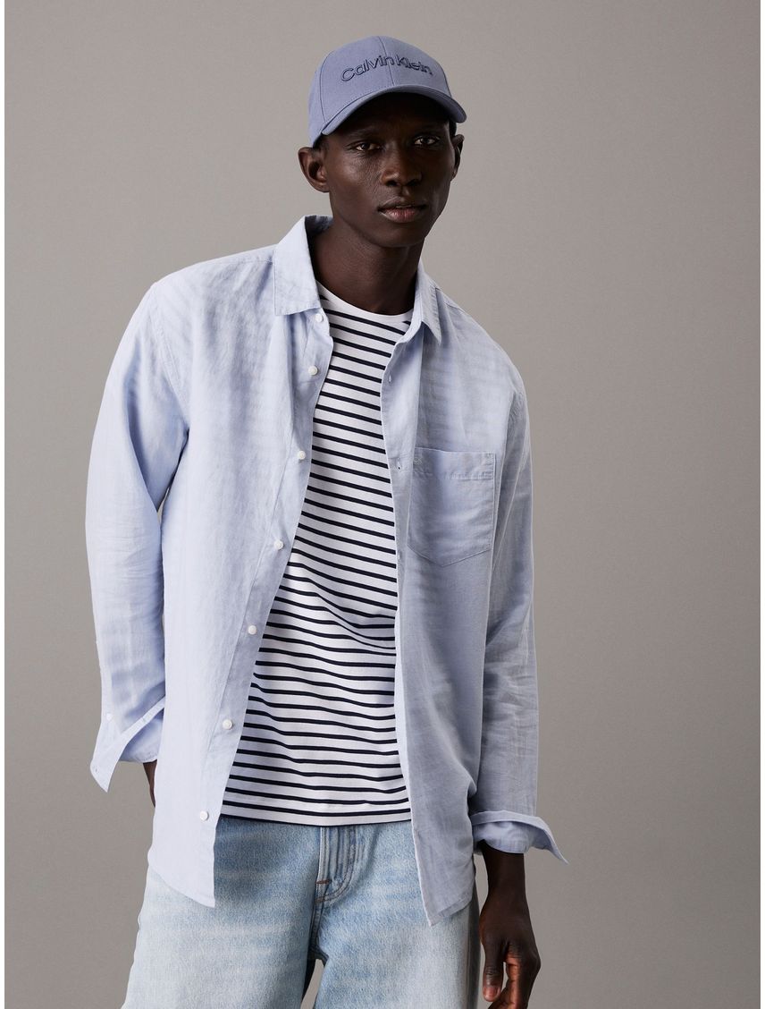 LINEN COTTON REGULAR L/S SHIRT CK