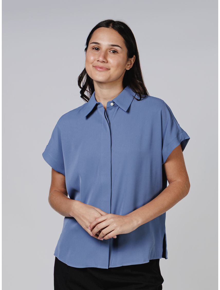 BLUSA SATIN SHORT SLEEVE POPOVER CK