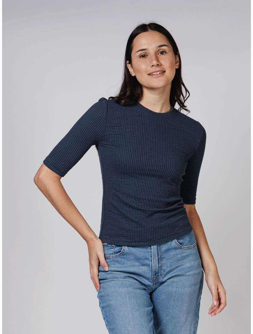 CAMISETA SS TEXTURED KNIT TOP CK