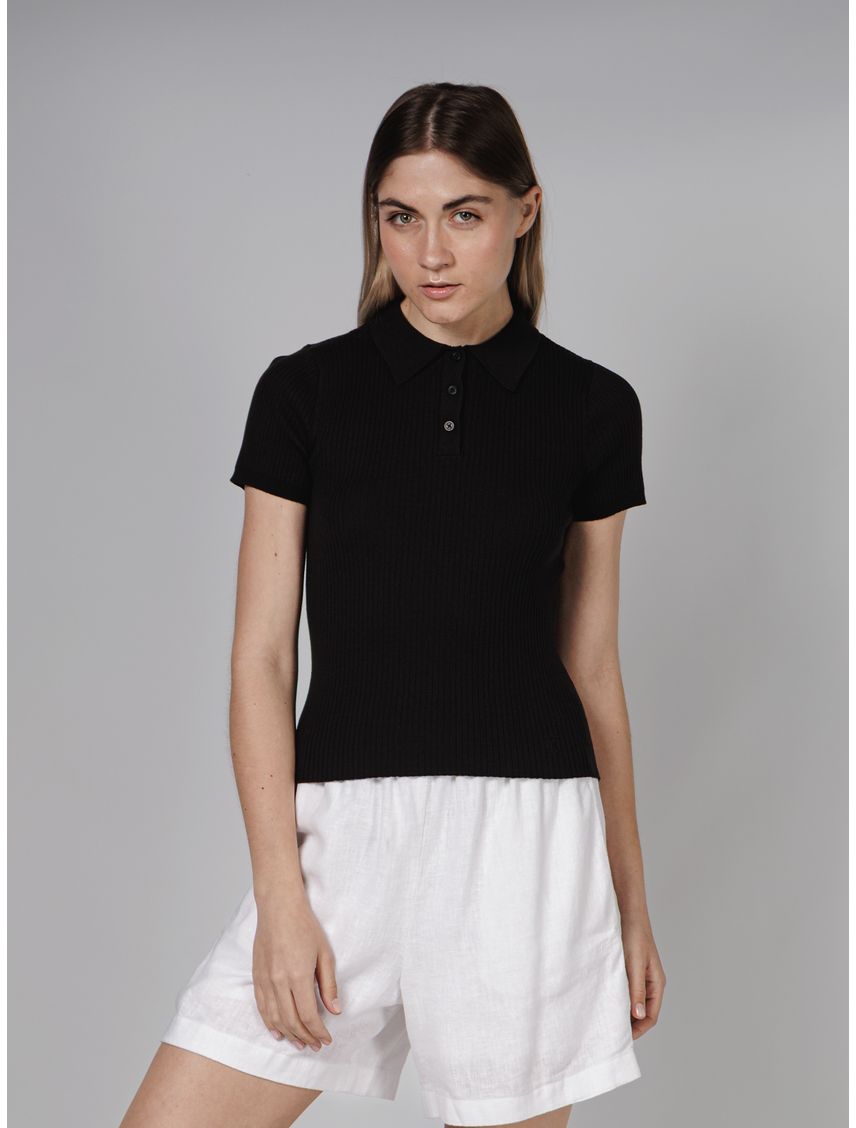 POLO SS COTTON BLEND RIB POLO GG