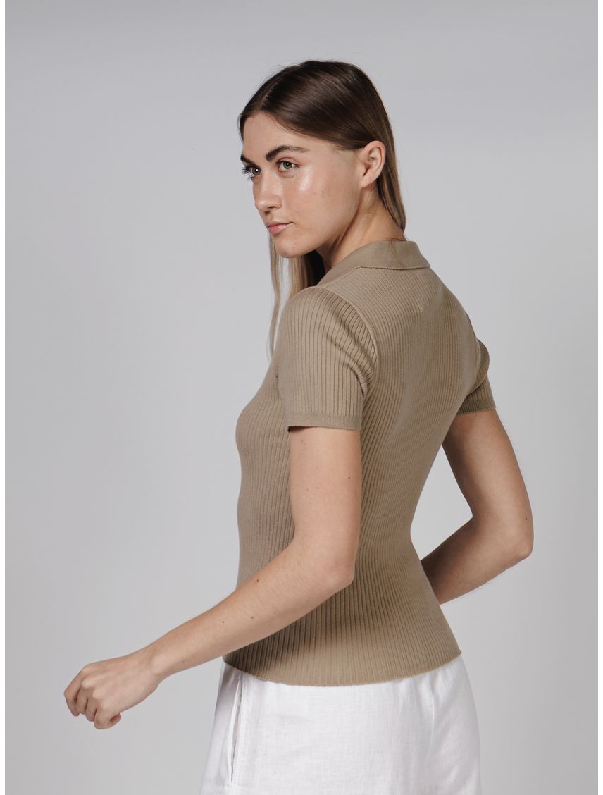 POLO SS COTTON BLEND RIB POLO GG