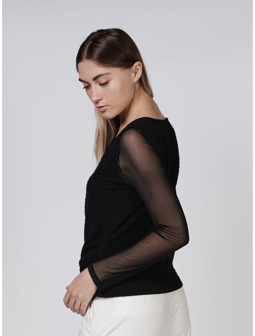 BLUSA TEXTURE STRIPE (BODY) / POLY CK