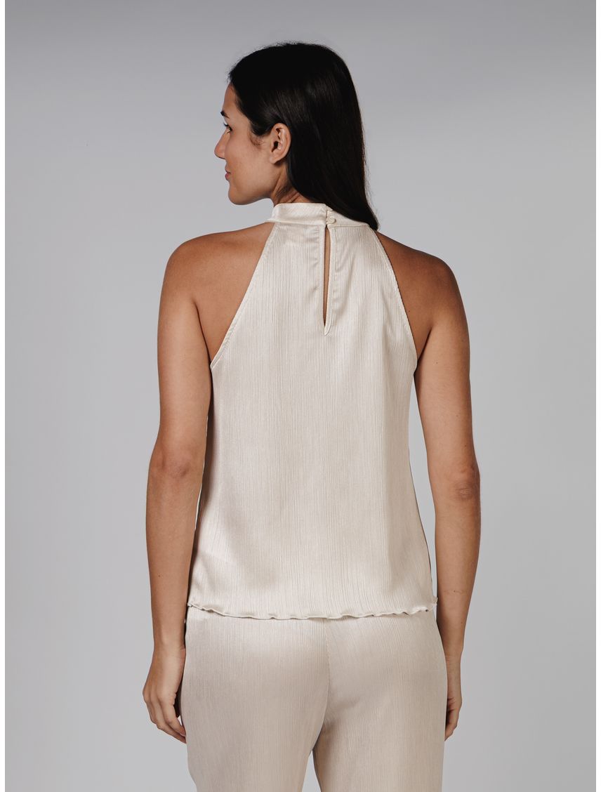BLUSA PLISSE HIGHNECK SLEEVELESS TOP