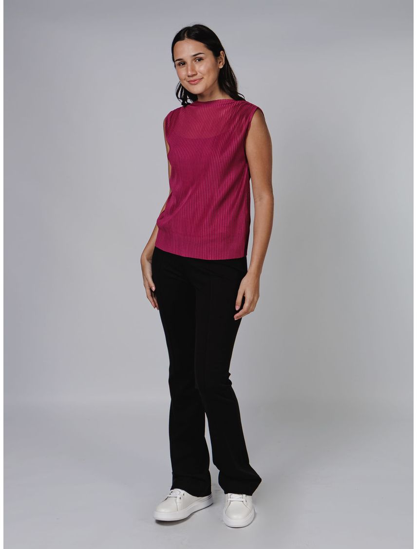 BLUSA PLEATED POWER MESH WITH CAMI CK