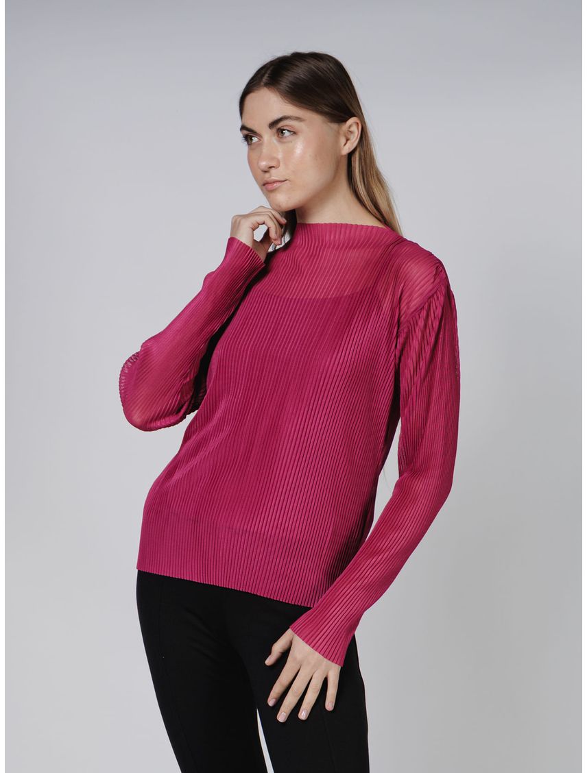 BLUSA PLEATED POWER MESH WITH CAMI CK