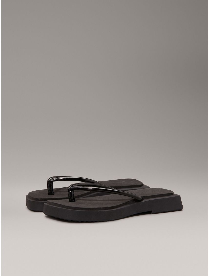 SLAPS SQ LOW WEDGE SANDAL STITCH CK