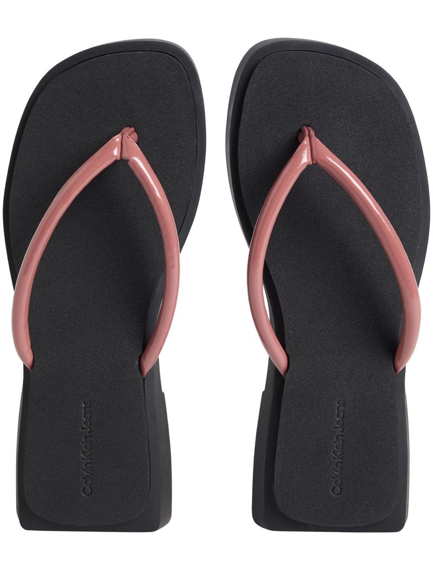 SLAPS SQ LOW WEDGE SANDAL STITCH CK