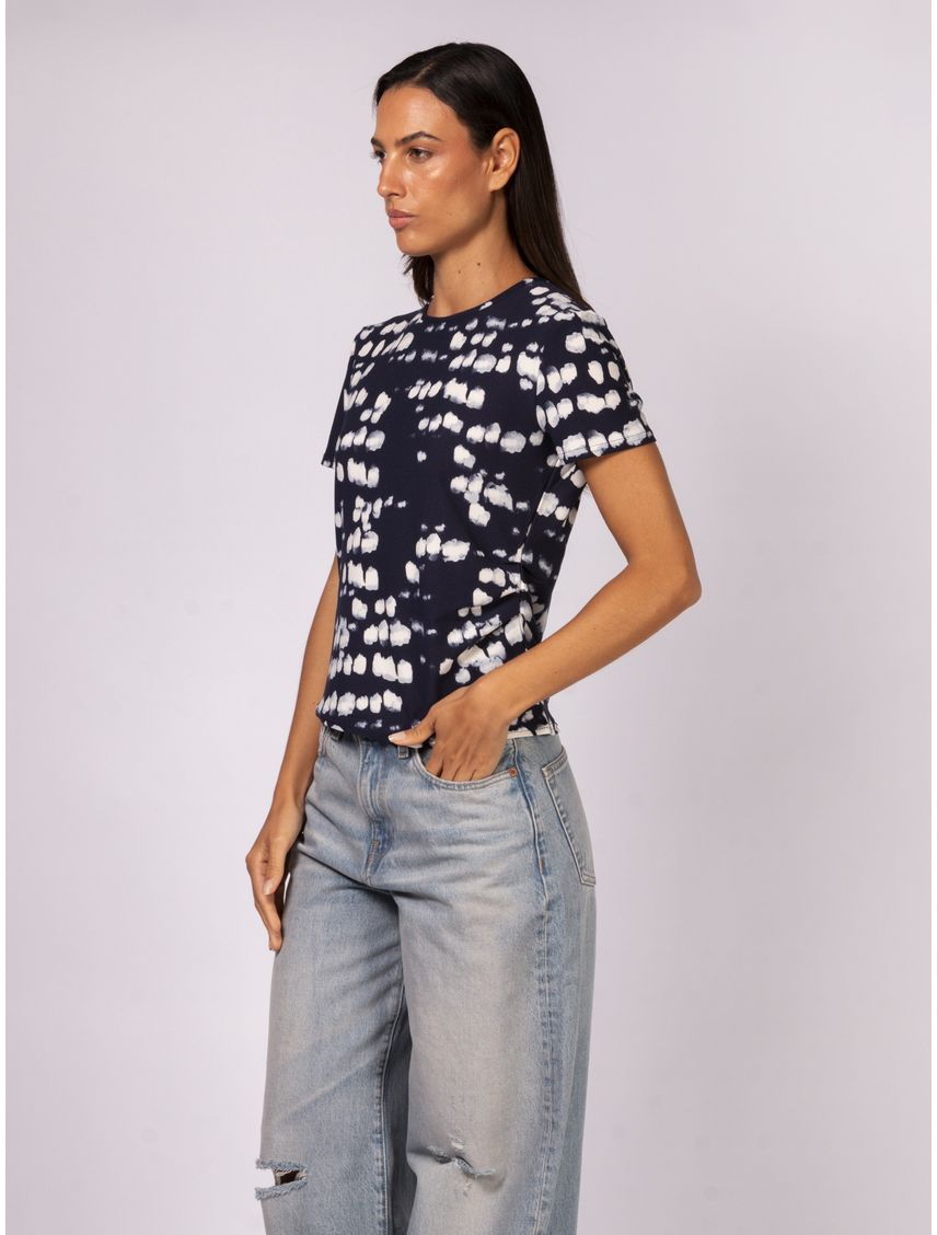 CAMISETA SS CREPE GATHERED CREW NECK TO CK