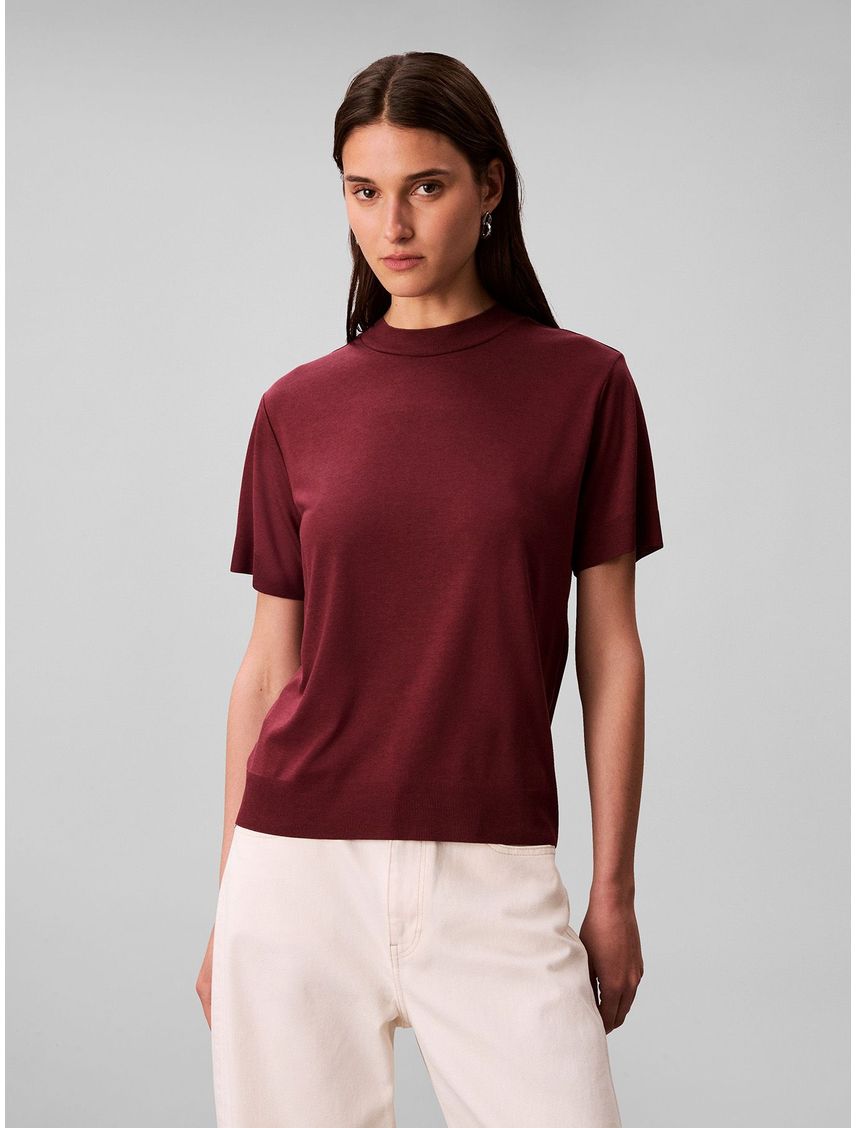 Camiseta de lyocell con cuello perkins