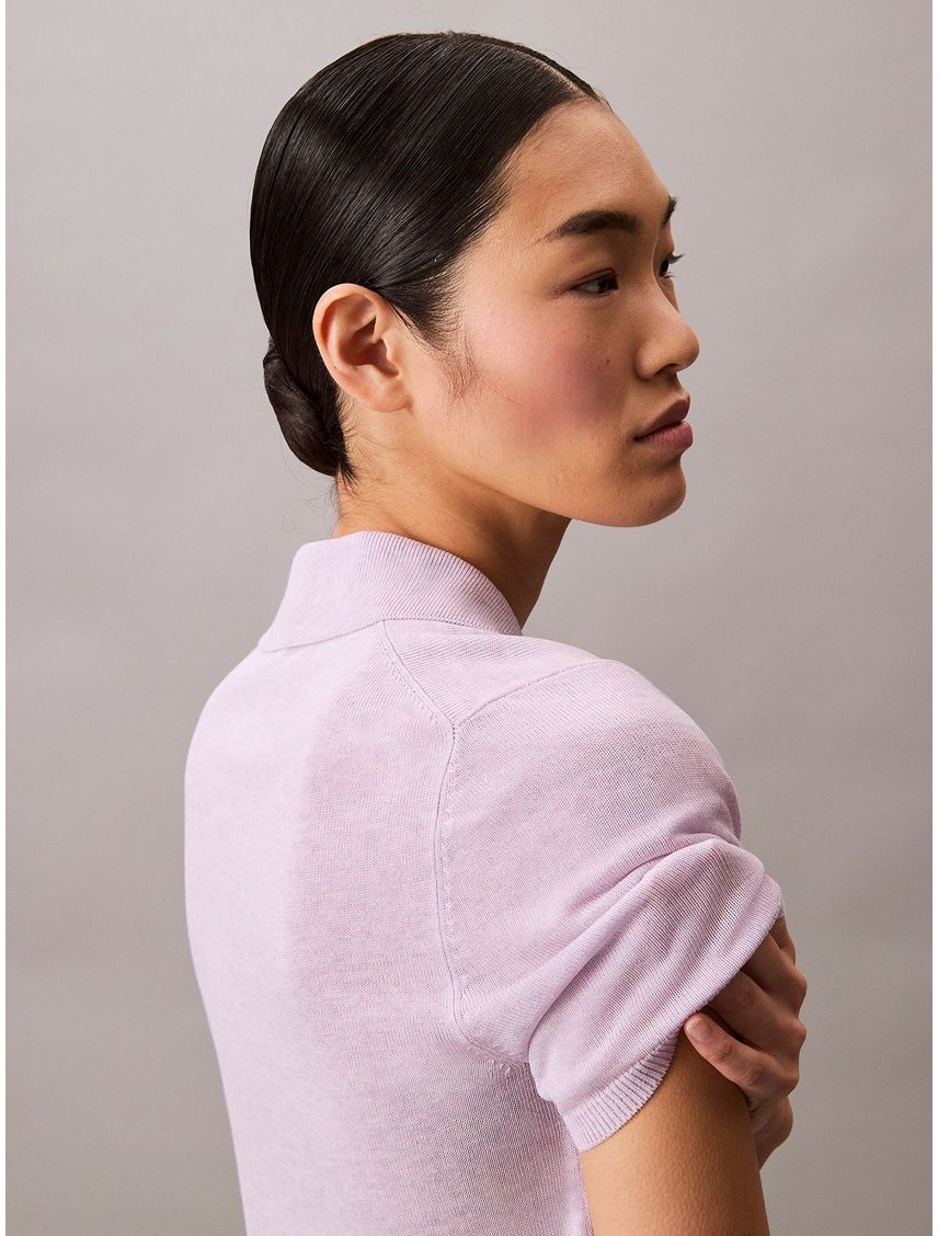 Suéter tipo polo de viscosa CK