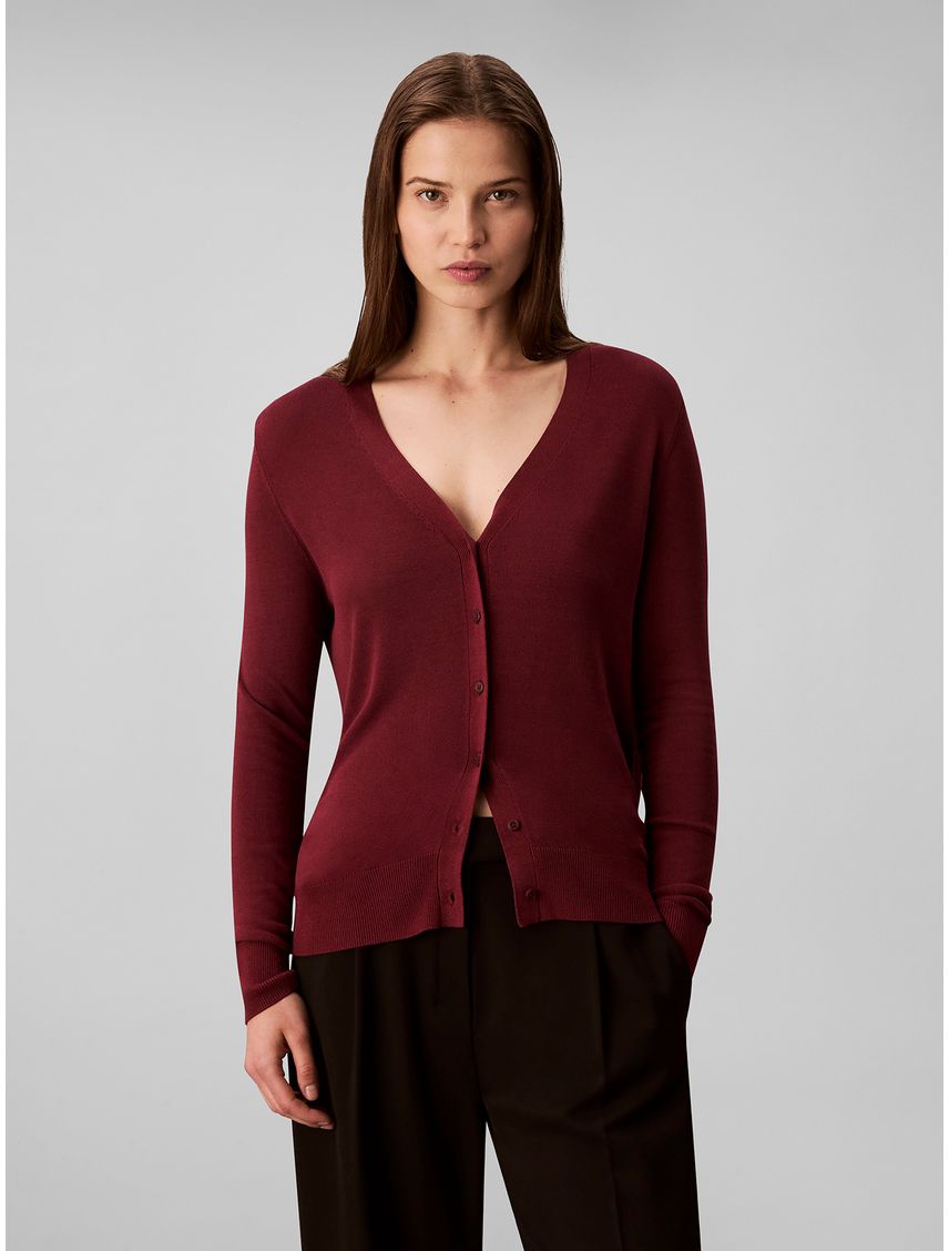 SWEATER FINE GAUGE VISCOSE CARDIGAN