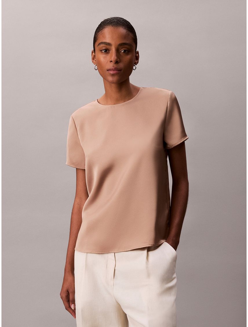 BLUSA MATTE SHINE SATIN SS SHELL TOP CK