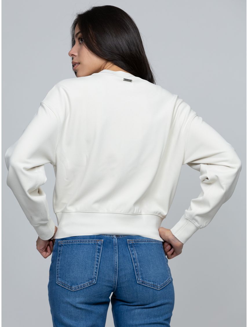 Sweater de crepé elástico con cremallera