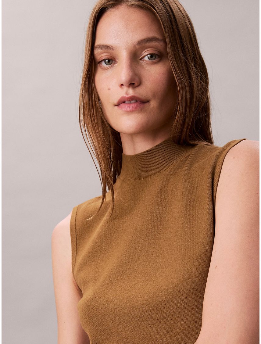 SWEATER SLEEVELESS MOCKNECK