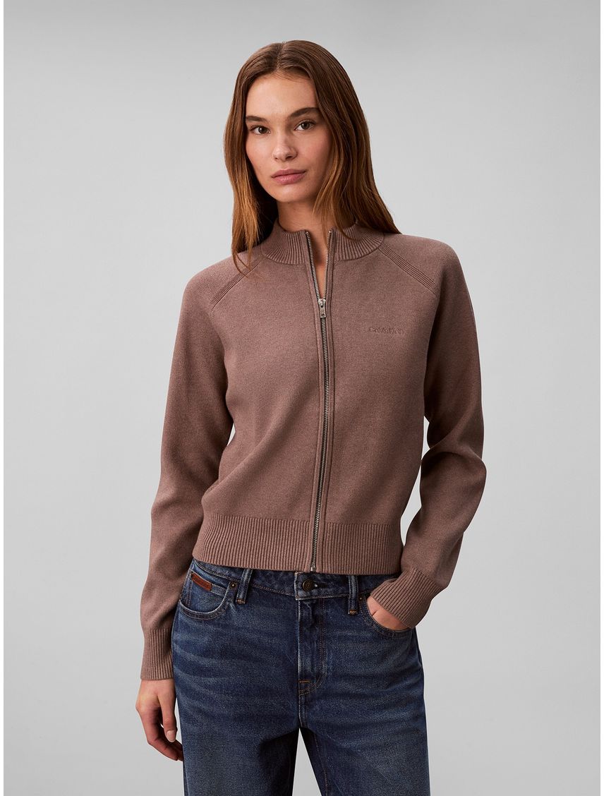 SWEATER A - TECH KNIT LS FULL ZIP CK