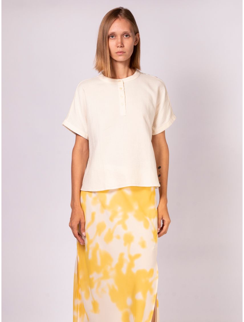 CAMISETA DOUBLE GAUZE SS HENLEY CK